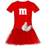 T-Shirt M&M + Tüllrock Karneval Gruppenkostüm Schokolinse 11 Farben Damen XS-3XL Fasching...