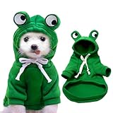 TQPUWT Kleiner Hundefrosch Kostü, Lustiger Halloween Hunde Hoodie, Frosch Haustierkostüm,...