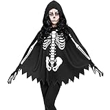 Widmann - Kostüm Skelett, Poncho mit Kapuze, Mottoparty, Halloween, Karneval