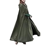 JLTPH Damen Herbst Winter Maxi Lose Umhang mit Kapuze Mantel Poncho Kap Strickpulli Longstrickjacke...
