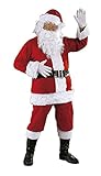 Rubies Deluxe Weihnachtsmannkostüm für Erwachsene, komplettes Kostüm und Bart, Einheitsgröße,...