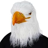 molezu Weißer Adler-Maske, Adler-Maske mit offenem Mund, Novelty Latex-Hawk-Kopfmaske Vogelmaske...