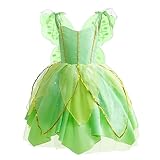 Lito Angels Tinkerbell Kostüm Grüne Fee Kleid Verkleidung mit Flügel für Mädchen Kinder,...