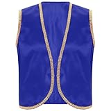 Agoky Herren Festliche Weste Arabischer Prinz Orient Sultan Gilet Ärmellos Open Front Jacke Goldene...