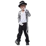Petalum Jungen Halloween Shinny Pailletten Kostüme Michael Jackson 80er Jahre Popstar Cosplay...