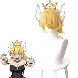 Anime Coser Wig Booette King Boo Long Sliver Purple Cosplay Wig Mario Bowsette Blonde Wig for Women...