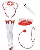 CHMMY Krankenschwester zubehör Set Krankenschwester kostüm halloween mit Haarreif, Stethoskop,...