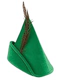 ADAMEL PARTY Robin Hood Hut I grüne Mütze mit Feder I Kostüm Bogenschütze I Kopfbedeckung Pan...