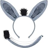 WILLBOND Tier Kostüm Set Ohren Stirnband Schwanz Tier Verkleidung Set Kostüm Party Dekoration...