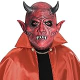 CreepyParty Halloween Teufels Maske Böse Masken Latex Vollkopf Realistische Masken Dämon...