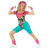 Morph 80er Aerobic Kostüm Damen, 80er Jahre Aerobic Outfit, Kostüm Aerobic Outfit 80er, Body...
