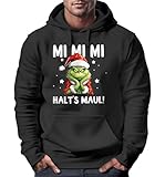MoonWorks® Hoodie Herren Herren Weihnachten Grinch Mimimi Halts Maul Spruch Weihnachtsmuffel Print...