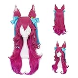 Spirit Blossom Ahri Cosplay Anime Perücke LOL KDA Rolle Perücken Hitzebeständig mit Ohren und...
