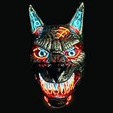 Original Cup LED Maske Wolfman | Rigid Plastic | 3 Blinkmodi | LED Maske | Halloween | Neon | 100%...