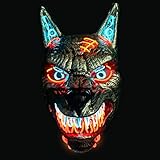 Original Cup LED Maske Wolfman | Rigid Plastic | 3 Blinkmodi | LED Maske | Halloween | Neon | 100%...