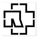 Rammstein Aufkleber 'Logo' 100x100mm schwarz, Offizielles Band Merchandise Sticker (freistehend)