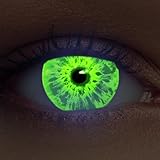 DESIGNLENSES, Leuchtende Halloween The Purge Kostüm Kontaktlinsen, 1 Paar (2 Stück),weiche UV Neon...