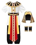ReliBeauty Pharao Kostüm Ägyptischer König Kinder Junge mit Kopfschmuck，150