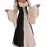 Aibaowedding Renaissance Kleid Damen Mittelalter Kleid Mittelalter Kostüme Damen(Schwarz,l/xl)