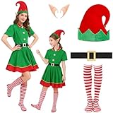 Weihnachtself Kostüm Set, Weihnachtselfen Kostüm Kinder, Elfen Kostüm Damen Weihnachten Mit...