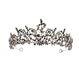Schwarz krone brautkrone Diadem geburtstag tiara haarschmuck frau mädchen haarschmuck...