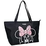 Vadobag Große Damen Shopping-Tasche | schwarz Kunstleder | Disney Minnie Mouse