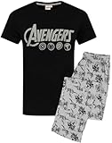 Marvel Die Avengers Mens Pyjamas Logo Lounge Hosen & T-Shirt Set
