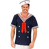 W WIDMANN MILANO Party Fashion - Kostüm Seemann, T-Shirt, Mütze, Matrose, Navy, Marine,...