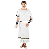 tectake dressforfun Herrenkostüm römische Toga | angenähte Schärpe | Bordüren im Brokat-Stil |...