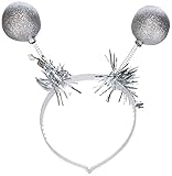 Boland 04246 - Haarreif Glitter Ball, silber, Feder, Kugel, Disco, Alien, glänzend, Kopfschmuck,...