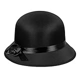 Boland 04309 - Hut Charleston, schwarz, Lady, 20er Jahre, Damenhut, Ascot, Adel, Gatsby, Karneval,...