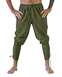 YAOHUOLE Herren Mittelalter Hose Vintage Freizeithose Renaissance Piratenhose Cosplay Kostüm Hose...