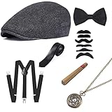 FAOKZE 20er Jahre Accessoires Herren, Jahre Herren Accessoires, Mafia Karneval Kostüm Herren, Mafia...