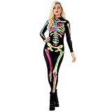 Halloween Kostüm Damen, Skelett Anzug Damen, Halloween Kostüm Skelett Damen, Skelett Kostüm Damen...