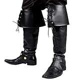 Boland 81995 - Stiefel-Stulpen Ryder, Boot Top, für Damen und Herren, schwarz mit Schnürung, für...