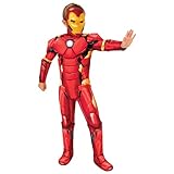 Rubies Iron Man Deluxe Kinderkostüm mit gepolsterter Brust, Überzieher und Maske, offizielles...