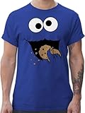 T-Shirt Herren - Karneval & Fasching - Keks-Monster - S - Royalblau - krummelmonster Tshirt männer...