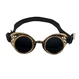 Boland 54503 - Brille Steampunk, aus Kunststoff, Gummiband, dunkle Gläser, verstellbare Größe,...
