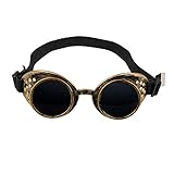 Boland 54503 - Brille Steampunk, aus Kunststoff, Gummiband, dunkle Gläser, verstellbare Größe,...