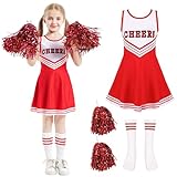 MAXHJX Cheerleader Kostüm Kinder Kleid: Faschingskostüme kinder Cheerleading - Cheer Uniformen mit...