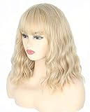 Topcosplay Damen Perücke Blond Bob Perücke Lang Gewellt Locken Natürlich Perücke für...