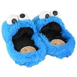 Sesamstraße Hausschuhe - Krümelmonster 3D Plüsch Slipper Pantoffeln Cookie Monster Blau (Blau, EU...