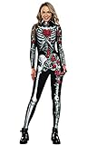Neusky Lady Skull Skelett Kostüm Perfektes Kostüm für Halloween, Weihnachten, Karneval oder...