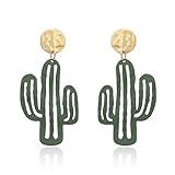 EXINOX Ohrringe Kaktus Grün | Damen | Wüste Kaktus vergoldet grün