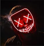 FASCHINFEVER LED Purge Maske - Kostümmaske steuerbar für Halloween, Fasching & Karneval als...