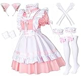 Anime French Maid Schürze, Lolita, Faschingskostüm, Cosplay Kostüm, pelzige Katze, Ohren,...