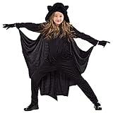 DIIQII Karneval Kinder Fledermaus Kostüm, Fledermaus-Cape mit Umhang und Handschuhe, Vampir...