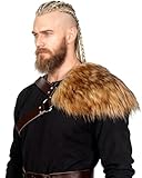 keland Herren Wikinger Fell Schulterüberwurf Schulterfell Kunstfell Mittelalter Fell Schulter...