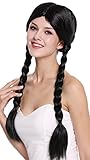 WIG ME UP - 90958-ZA103 Perücke Damen Fasching Karneval zwei geflochtene Zöpfe Mittelscheitel...