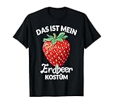 Erdbeerkostüm Erdbeere Kostüm Erwachsene Kinder Damen Herren T-Shirt
